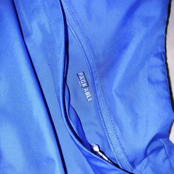 Columbia Blue Colorblock Windbreaker Jacket M Hooded - Picture 7 of 9